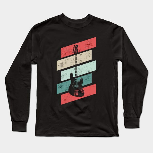 Retro Vintage J-Style Bass Guitar Long Sleeve T-Shirt by nightsworthy